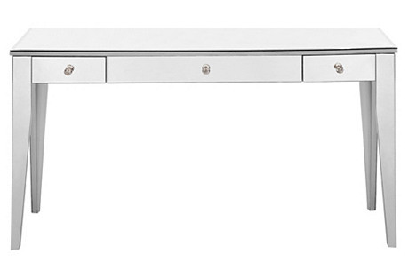 Mirrored Desk, Silver | One Kings Lane
