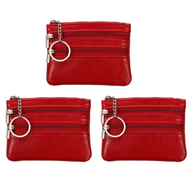 Unique Bargains PU Leather Durable Compact Lightweight Coin Purse Pouch 4.7" x 3.5" 3 Pcs Red | Target