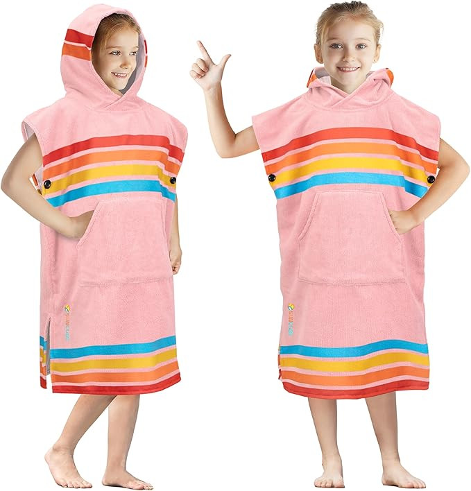 SUN CUBE Kids Changing Robe Surf Poncho, Kids Beach Towels, Hooded Towel for Toddler Bath Pool, M... | Amazon (US)