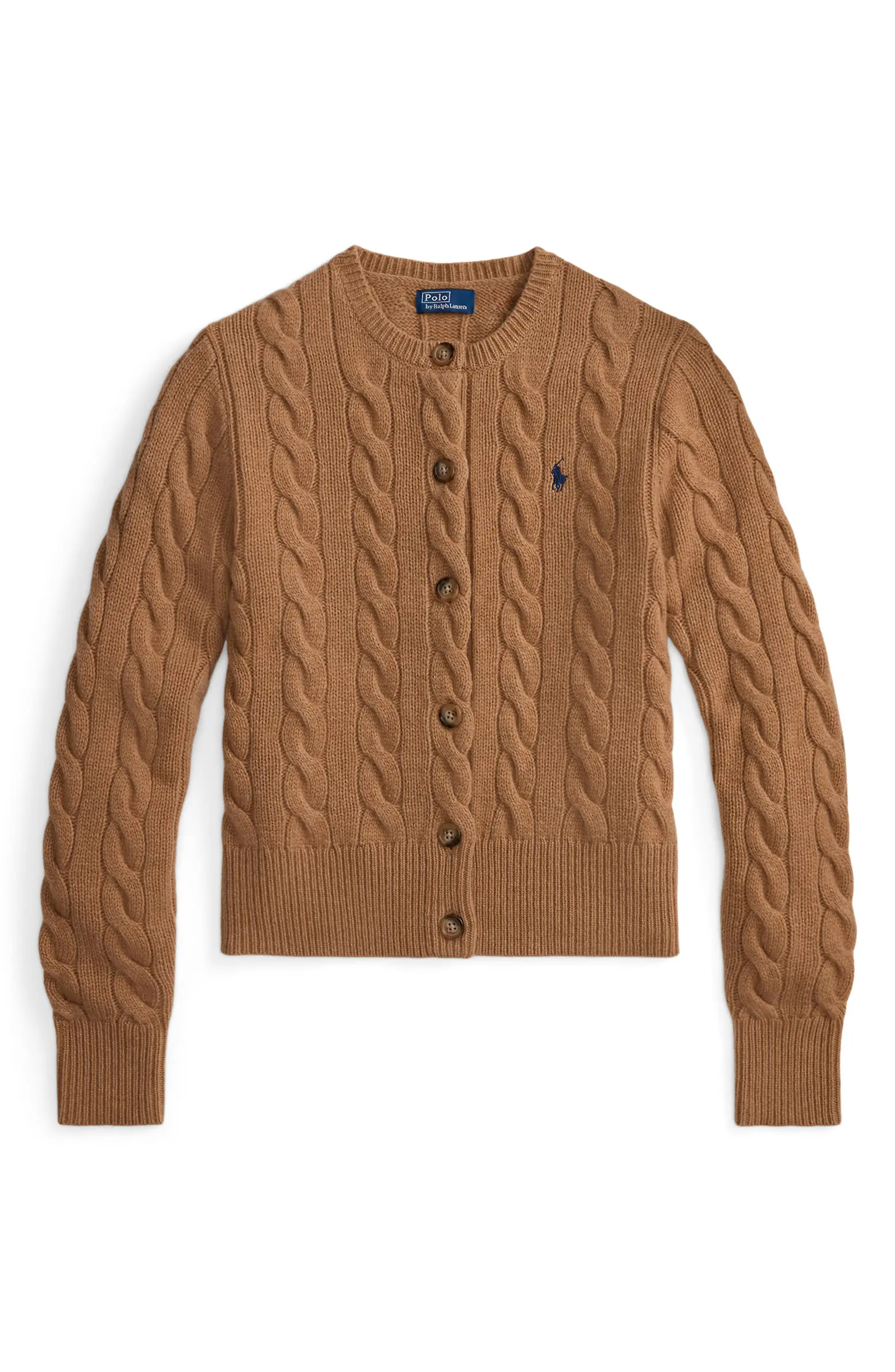 Polo Ralph Lauren Cable Knit Wool & Cashmere Cardigan | Nordstrom | Nordstrom