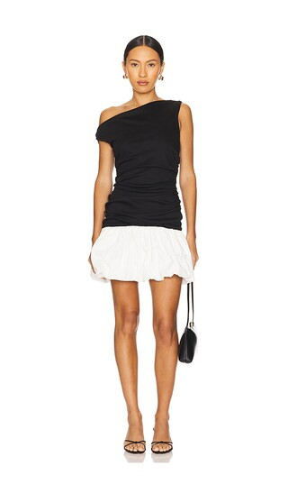 Wesley Mix Media Mini Dress in Black & Cream | Revolve Clothing (Global)