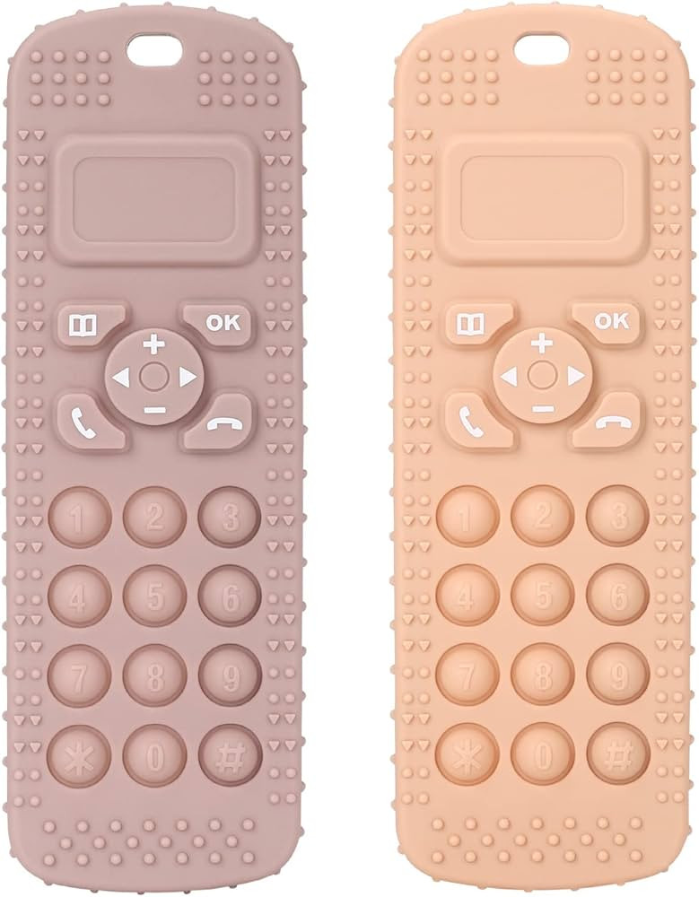Socub Silicone Baby Teething Toy for Babies 3-12 Months, 2 Pcs Mobile Phone Shape Teether Toys fo... | Amazon (US)