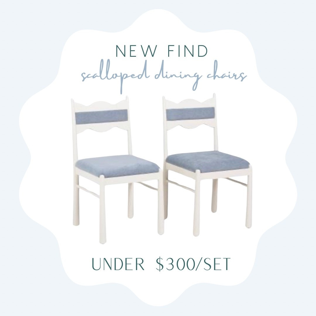 Wavy back dining chairs in blue and white! Great price for the set! 

