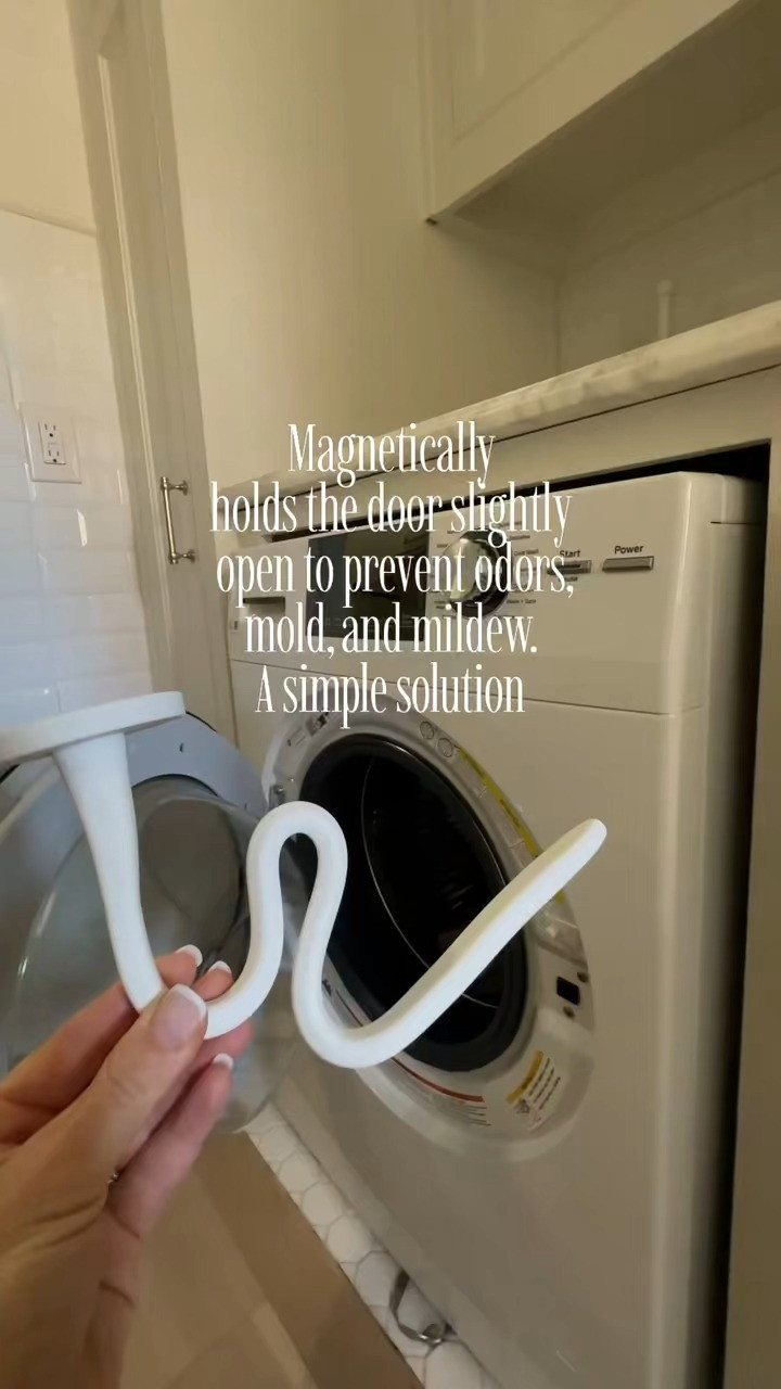 Snag your washer door prop magnet! It's a small but mighty gadget that keeps your washing machine door slightly ajar, allowing airflow to prevent mold and mildew from forming.  

 #LTKHome #LTKFindsUnder50