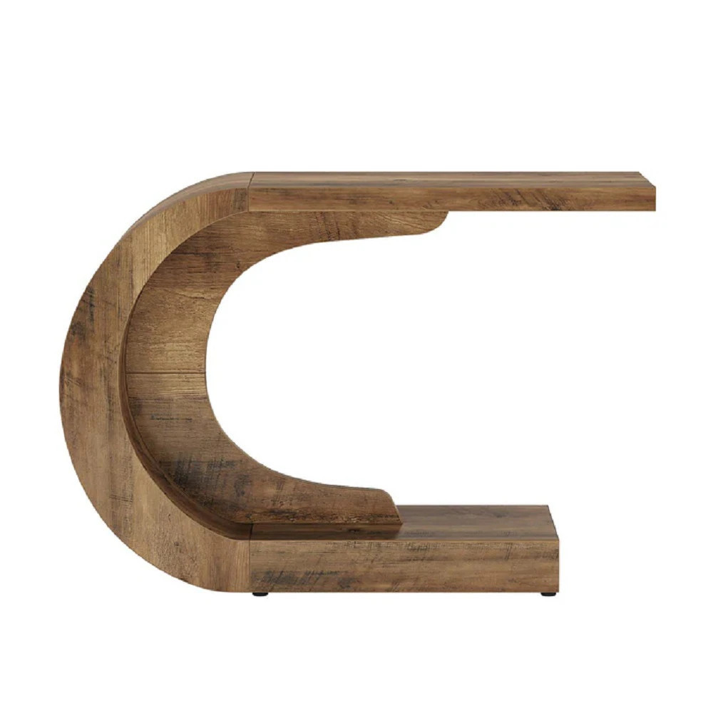 Slickblue Modern Wooden C Shaped Console Table for Entryway Hallway or Living Room Display - Available in Multiple Color one_size in Brown | Lowe's