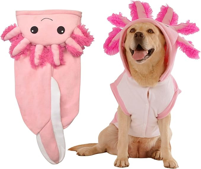 FLAdorepet Axolotl Dog Costume,Pet Halloween Animal Fish Costume Outfits for Medium Large Dogs,Wi... | Amazon (US)