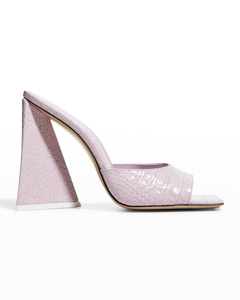 The Attico Devon Mock-Croc Mule Sandals | Neiman Marcus