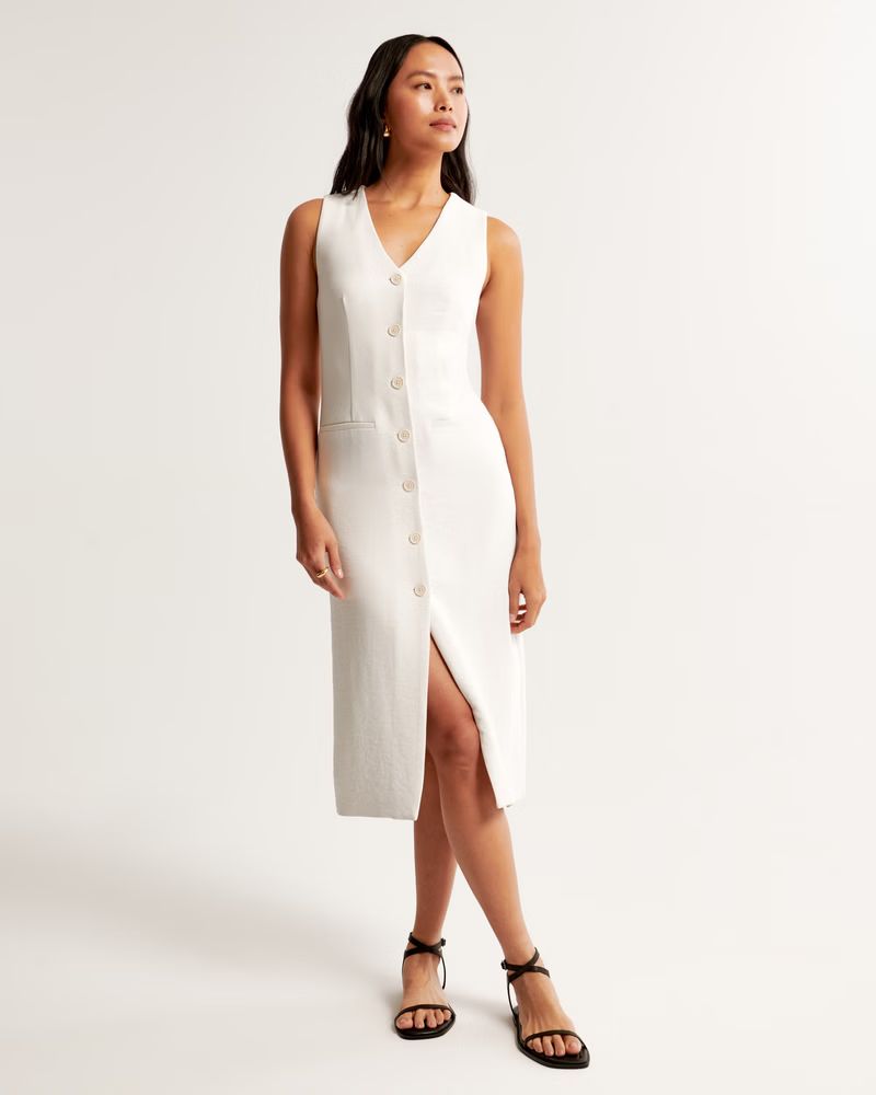 The A&F Mara Vest Midi Dress | Abercrombie & Fitch (US)