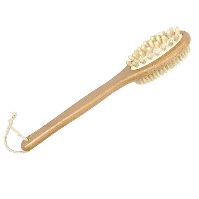 Dry Brushing Body Brush - Long Handled Exfoliating Brush, Body Brush, Dry Brush for Cellulite and... | Amazon (US)