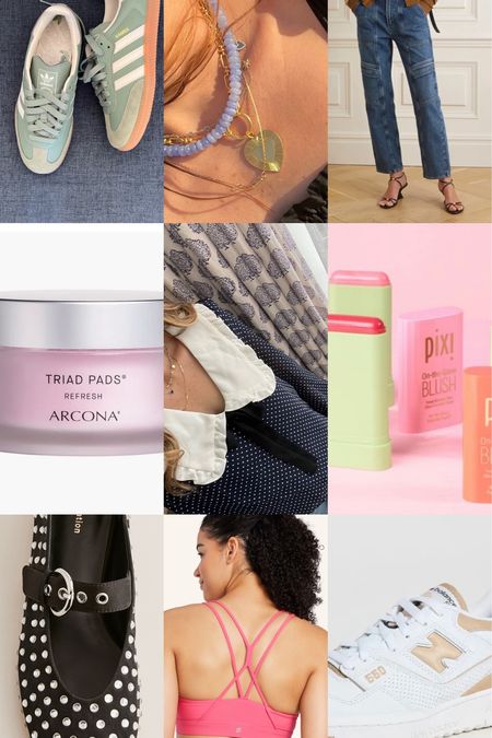 Most popular from last week, most popular LTK, best sellers, ADIDAS Samba, toner pads, cargo denim, candy necklace, sustainable fashion, reformation outfit, stick blush, cream blush, Mary Jane Flat, ballet flat, workout bra, dad sneakers, new balance 

#LTKover40 #LTKFestival #LTKtravel