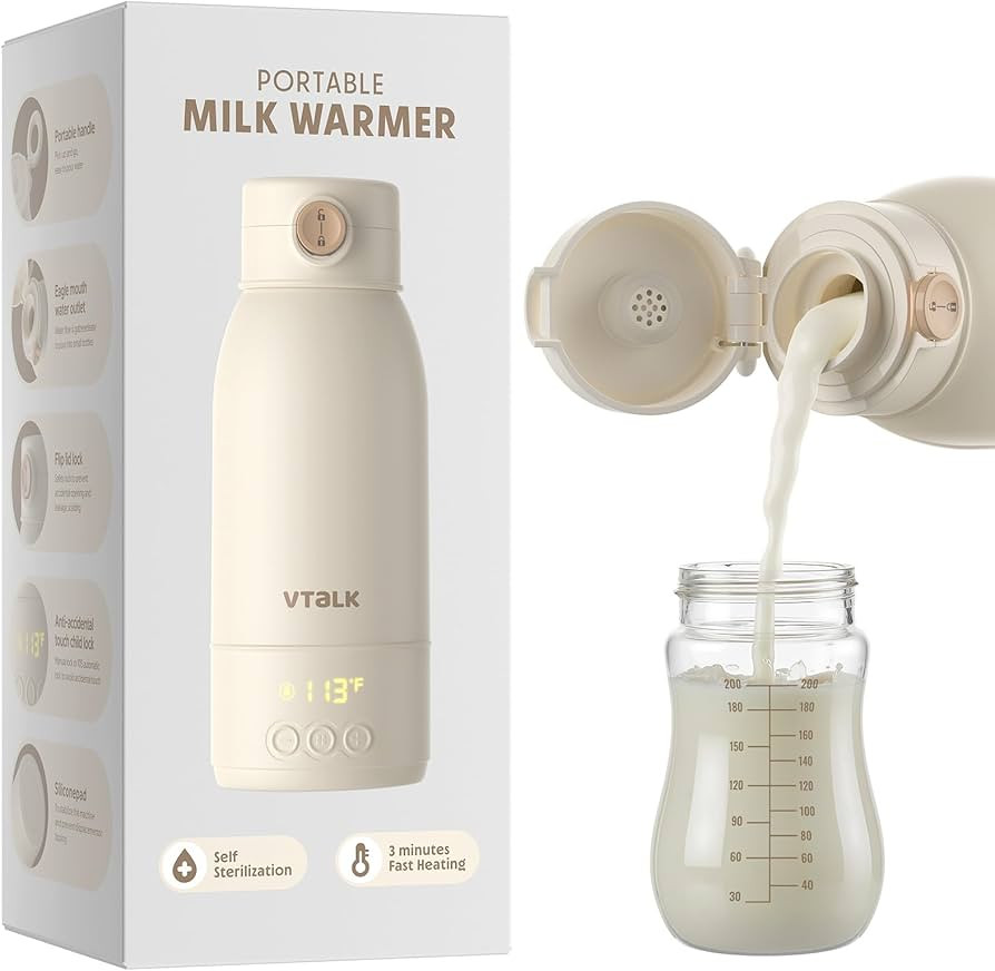 Portable Bottle Warmer for Travel, 17.5 OZ Large Capacity Baby Milk Warmer for Breast Formula and... | Amazon (US)