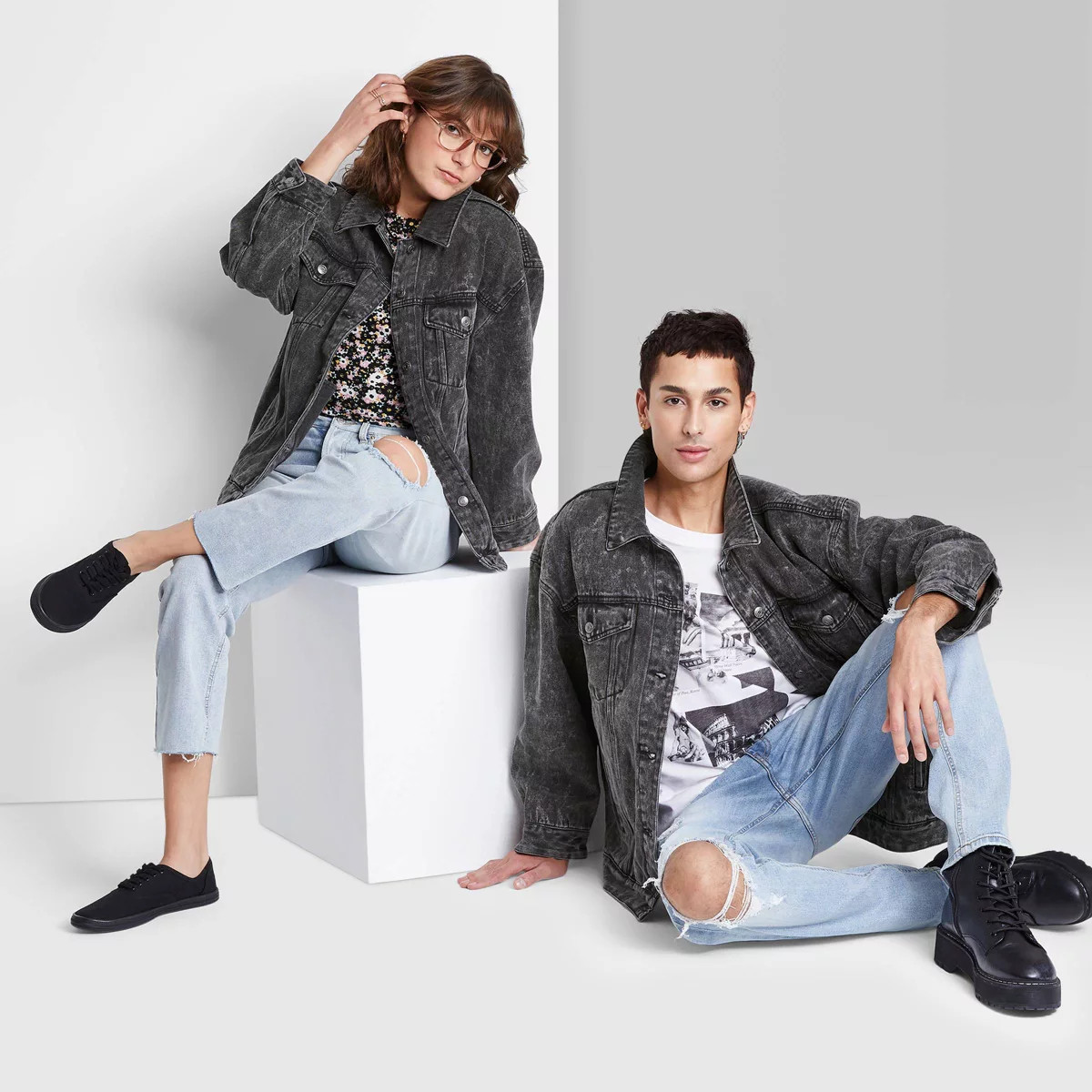 Women's Oversized Denim Trucker Jacket - Wild Fable™ | Target