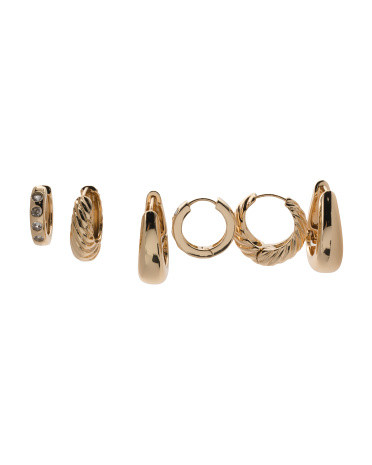 Set Of Three Gold Tone Hoop Earrings | Jewelry | Marshalls | Marshalls