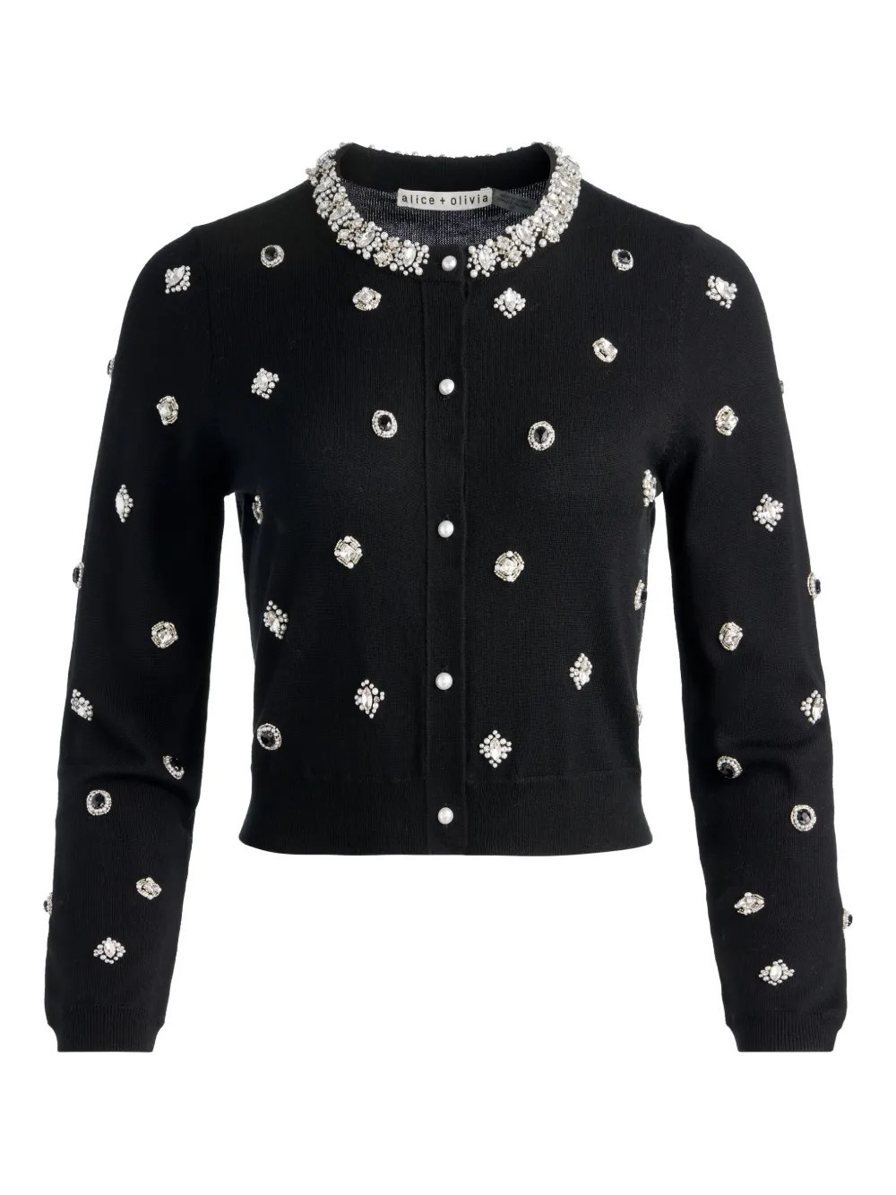 alice + olivia Dollie embellished cardigan - Black | Farfetch Global