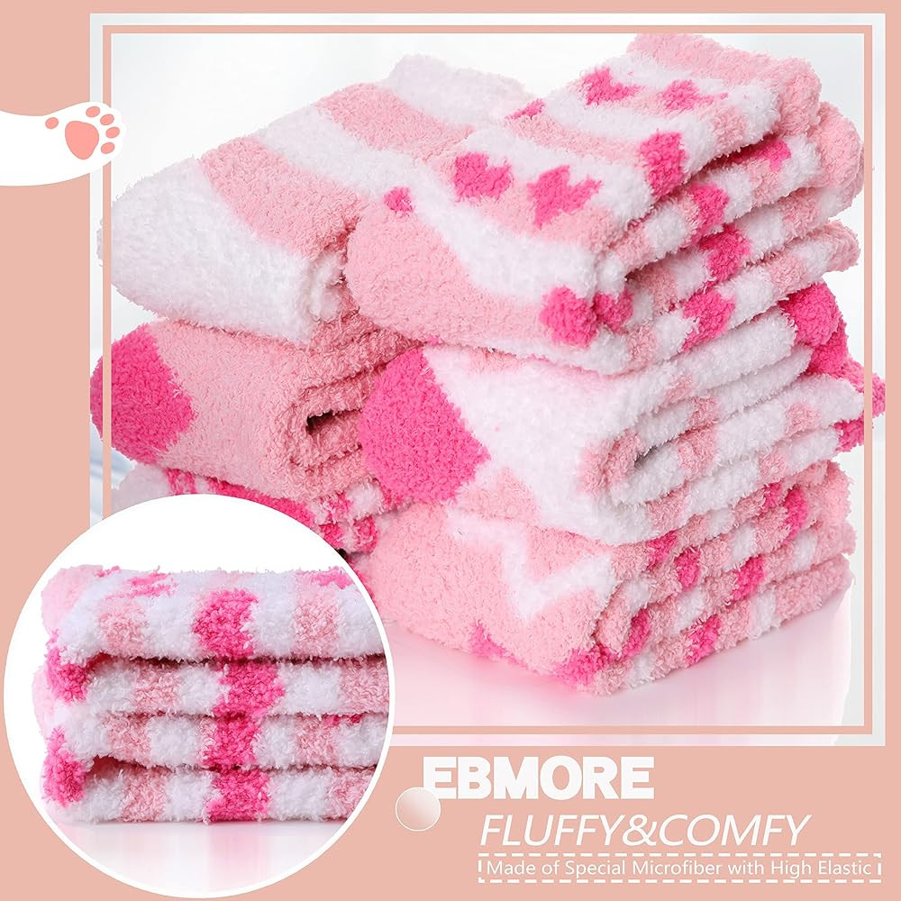 EBMORE Womens Fuzzy Socks Slipper Soft Cabin Plush Warm Fluffy Winter Sleep Cozy Adult Socks | Amazon (US)
