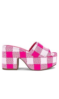 Larroude Miso Sandal in Gingham Pink from Revolve.com | Revolve Clothing (Global)