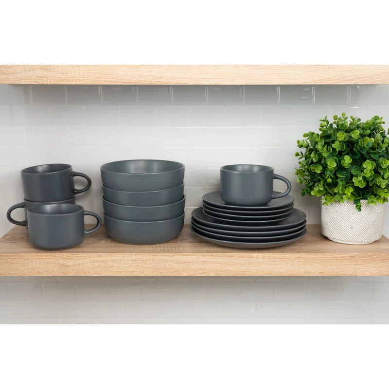 Ten Strawberry Street Wazee Matte Stoneware Dinnerware Set - Service for 4 | Wayfair North America