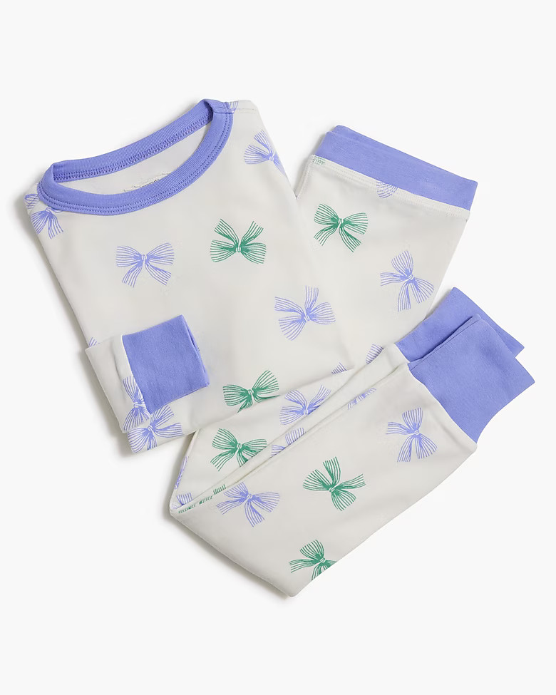 Girls' bows pajama set | J.Crew Factory
