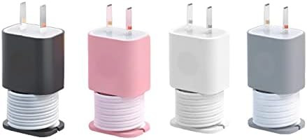 4-Pack 2 in 1 Silicone Charger Protector with Cord Wrap, iPhone Silicone Power Adapter Case, Snap... | Amazon (US)