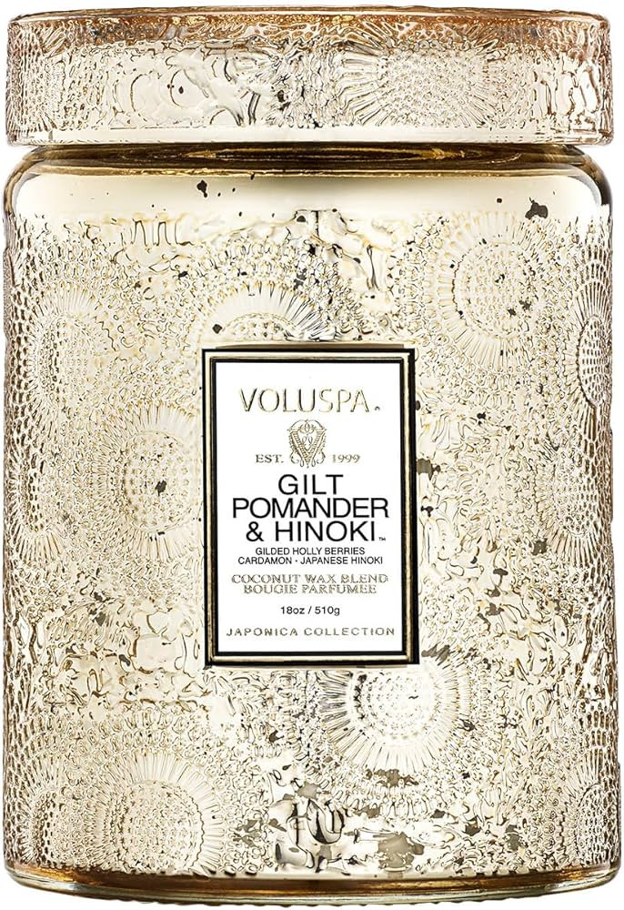 Japonica Collection Large - Gilt Pomander and Hinoki Reed by Voluspa for Unisex - 18 oz Candle | Amazon (US)