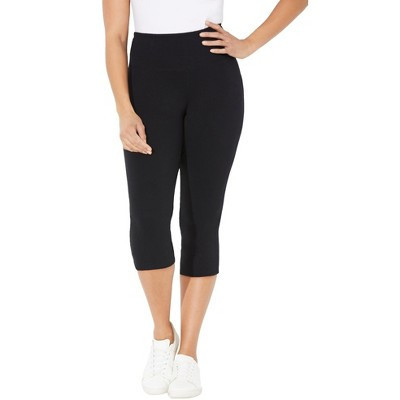 Catherines Knit Legging Capri - 1X, Black | Target