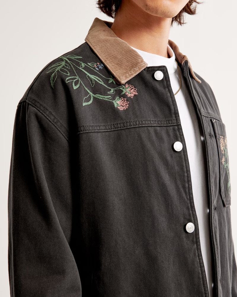 Handcrafted Embroidered Cropped Jacket | Abercrombie & Fitch (US)