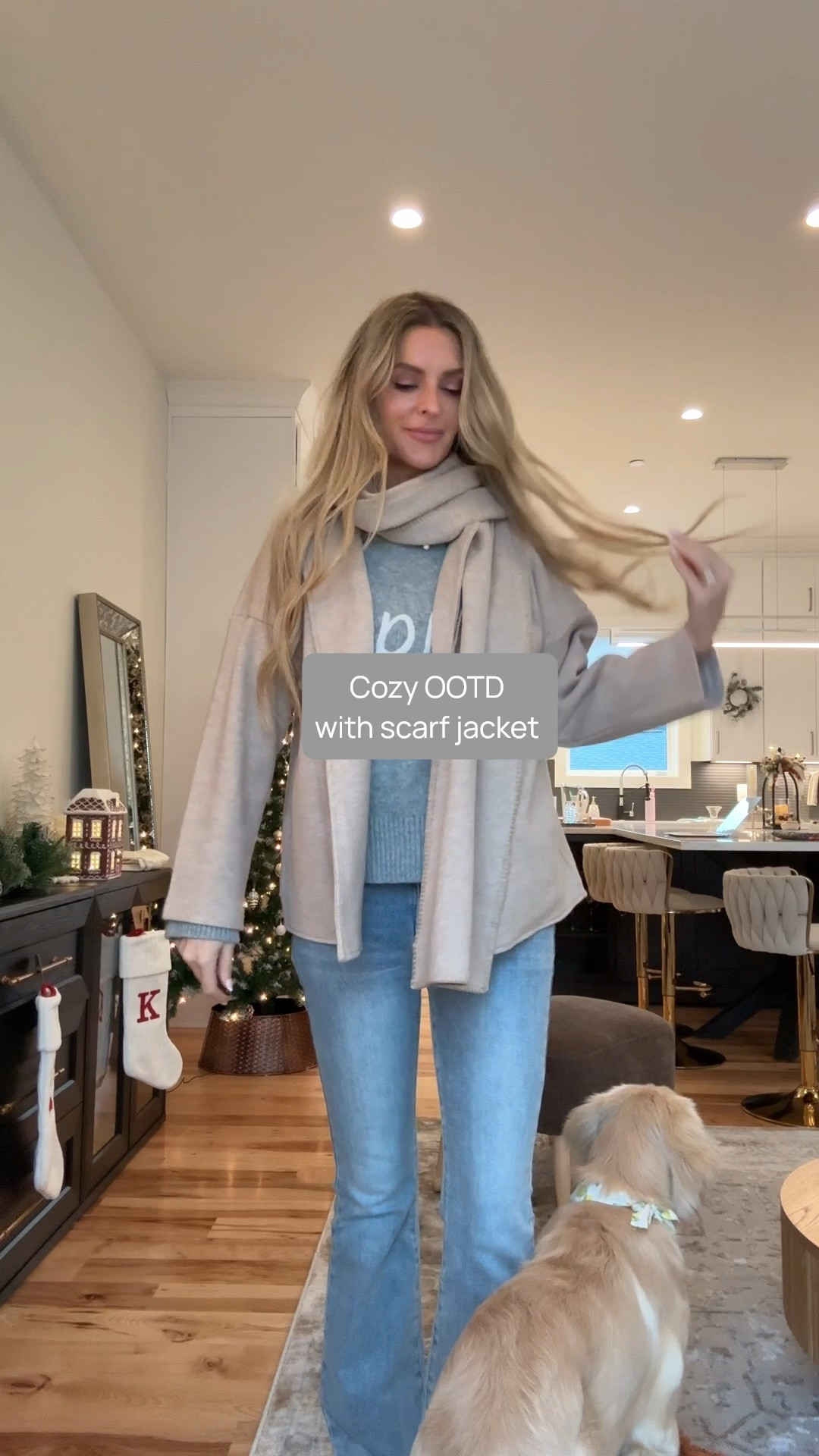 This scarf jacket is everything! 🧣
Super casual chic because you can wear it with jeans and a sweater or it dresses up really nice. 

Jacket is OGL in XS
Sweater is Abercrombie in S
Jeans are Commense in S 
Tee is Abercrombie in XS 

My puppies name is Lemon 🍋


#LTKSeasonal #LTKOver40 #LTKHoliday