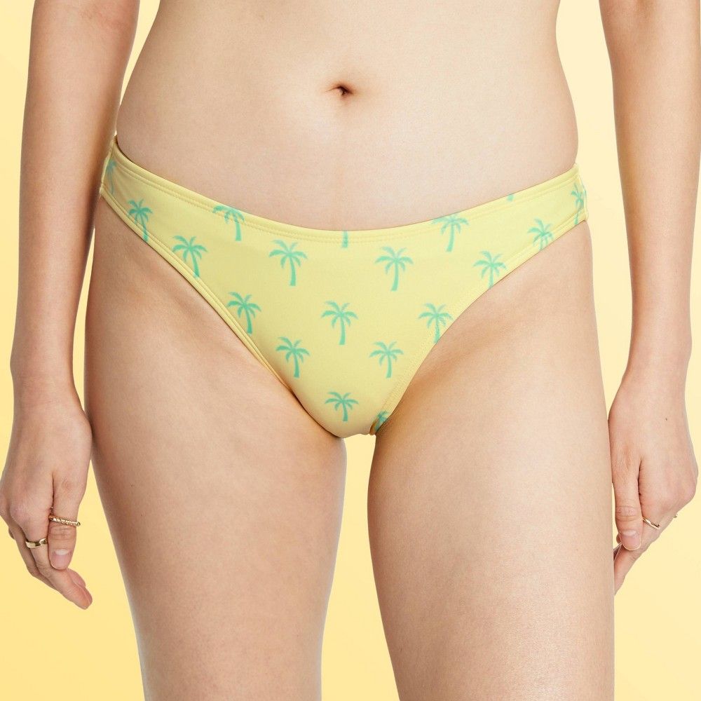 Women's Palm Tree Scoop Bikini Bottom - Stoney Clover Lane x Target Light Yellow/Light Green XL | Target