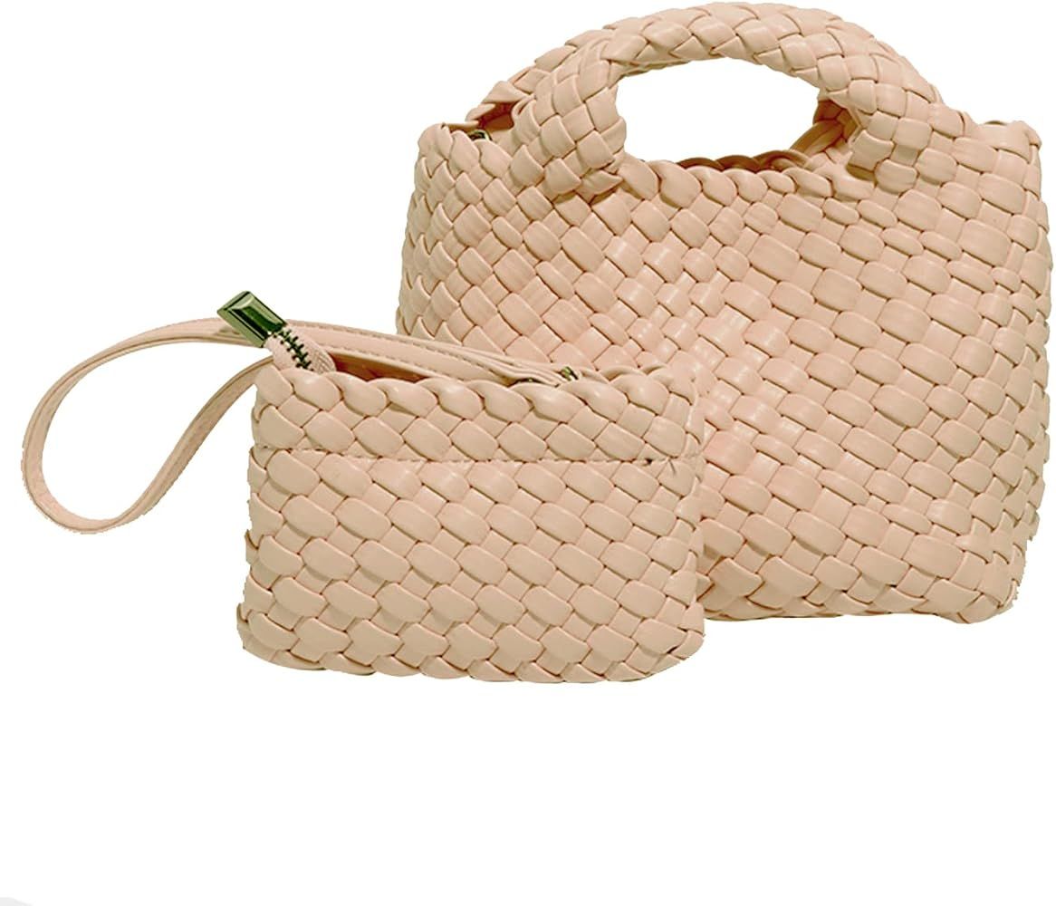 Handmade Woven Bags for Women with Coin Purse Fashion Handbag Female Shoulder Bags Foldable Chain... | Amazon (US)