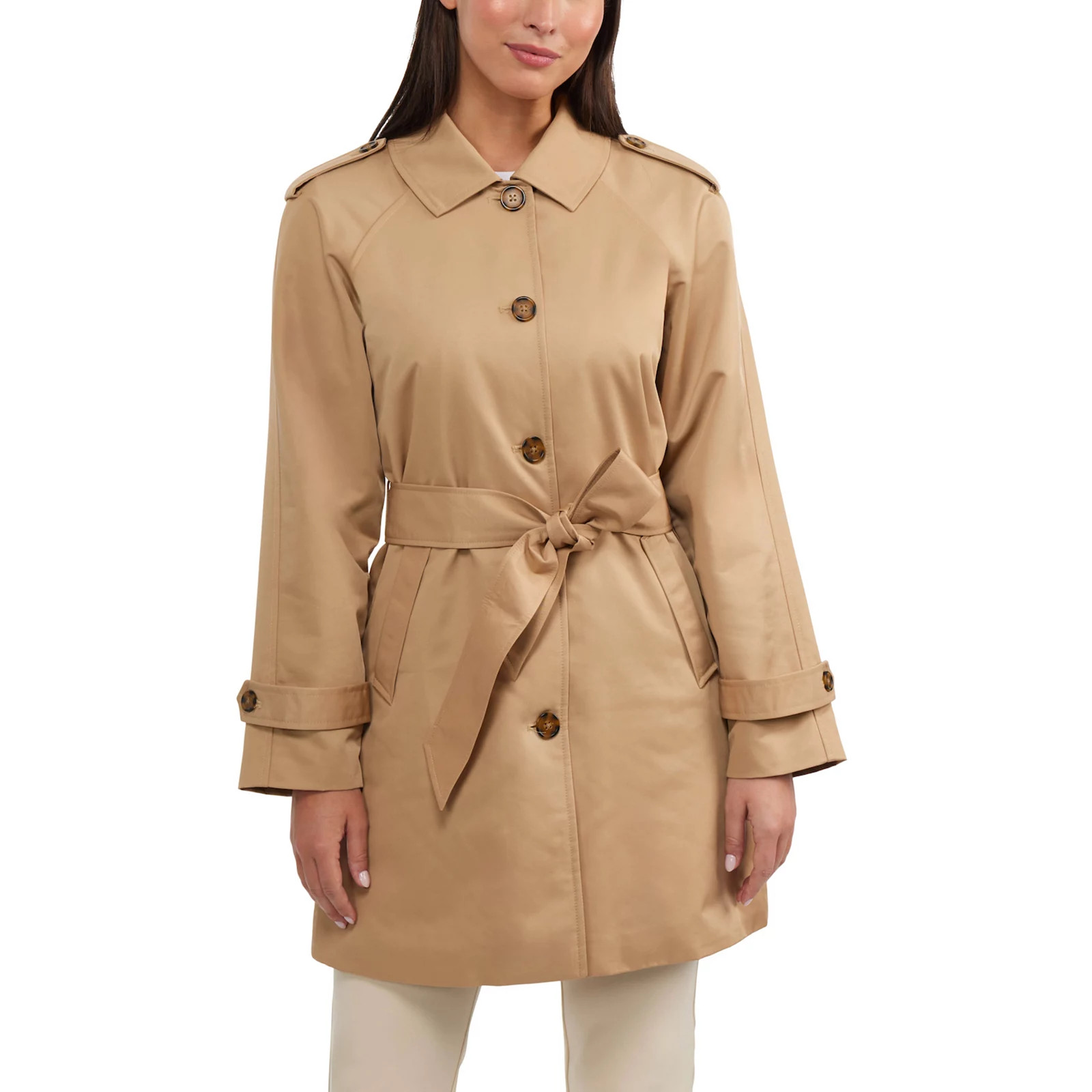 Women's Ellen Tracy Classic Trench Coat, Size: Medium, Classic Camel | Kohl's