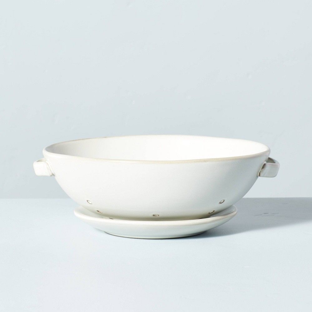 Stoneware Berry Bowl with Removable Saucer Sour Cream - Hearth & Hand with Magnolia | Target