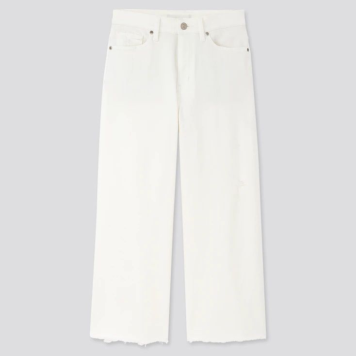 WOMEN HIGH-RISE WIDE CROPPED JEANS | UNIQLO (US)