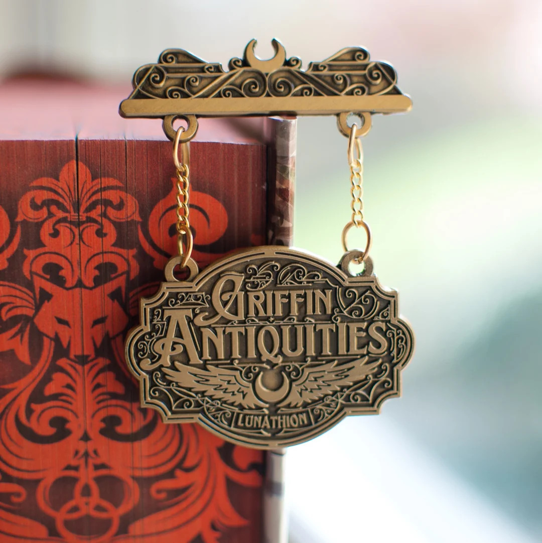 Griffin Antiquities Shop Sign Antique Metal Pin Crescent City Officially Licensed by Sarah J Maas... | Etsy (US)