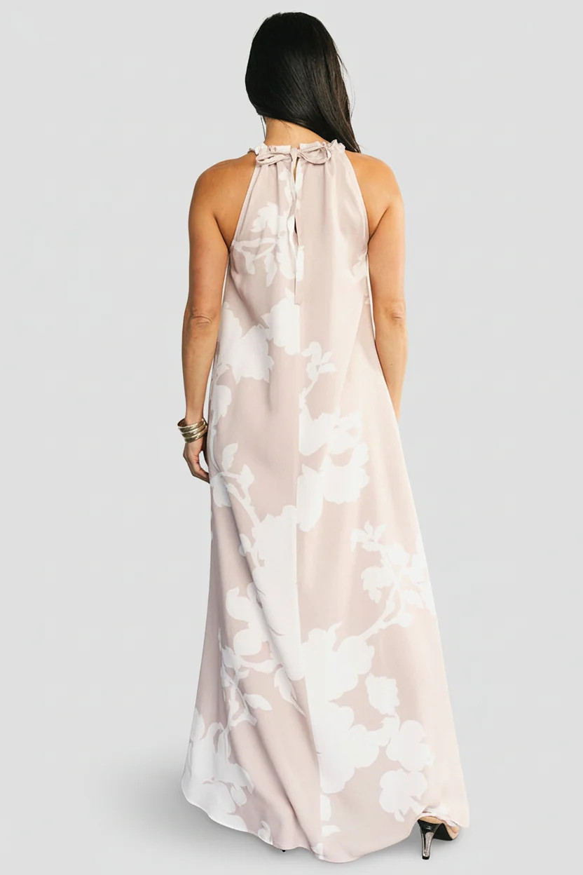Aurelia Maxi Dress — Natural + White Halter | Baltic Born | Baltic Born