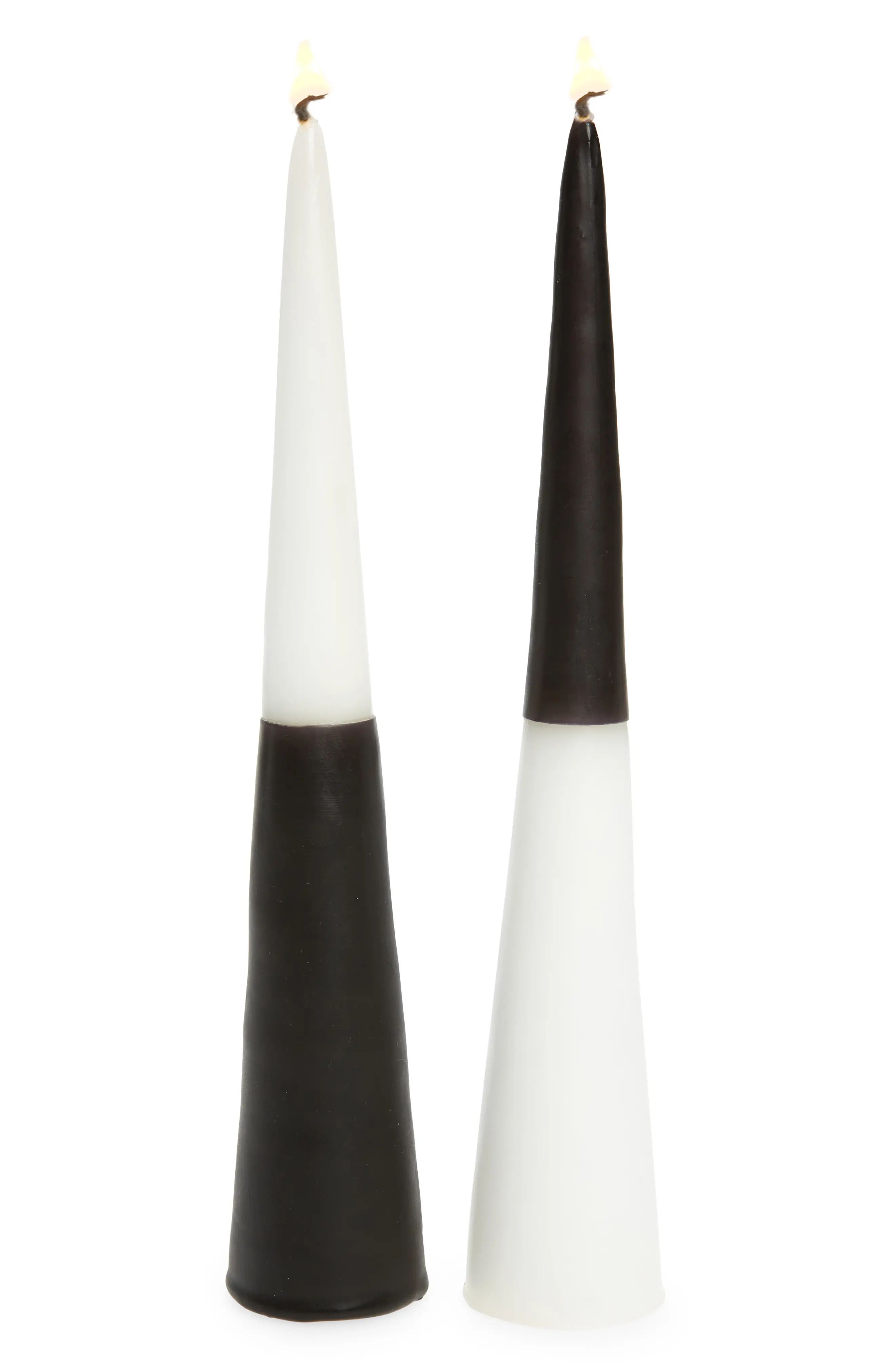 NILE CANDLES Niles Candles 2-Piece Cone Candle Set in Black And White at Nordstrom | Nordstrom