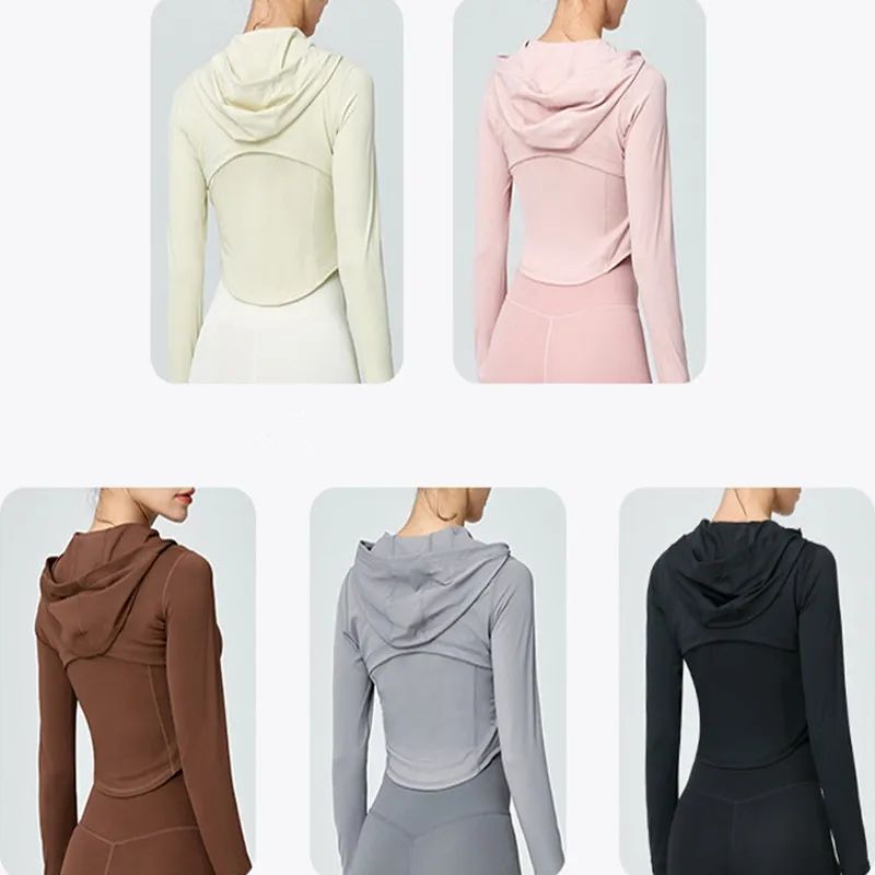 Lulus Alo Yoga Align Clothes Long Sleeved Women Cross Border Double Layer Breathable Hooded Zippe... | DHGate
