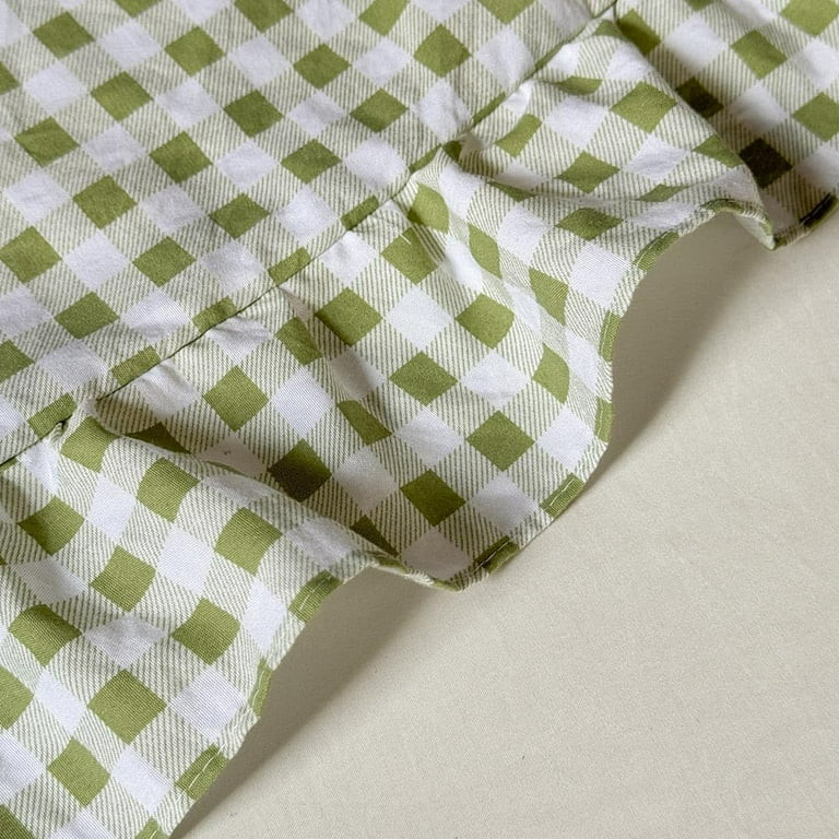 Sage Green Gingham Ruffle Queen Comforter Set, Green Ruffled Plaid Bedding Set, Ruffled Checked B... | Walmart (US)