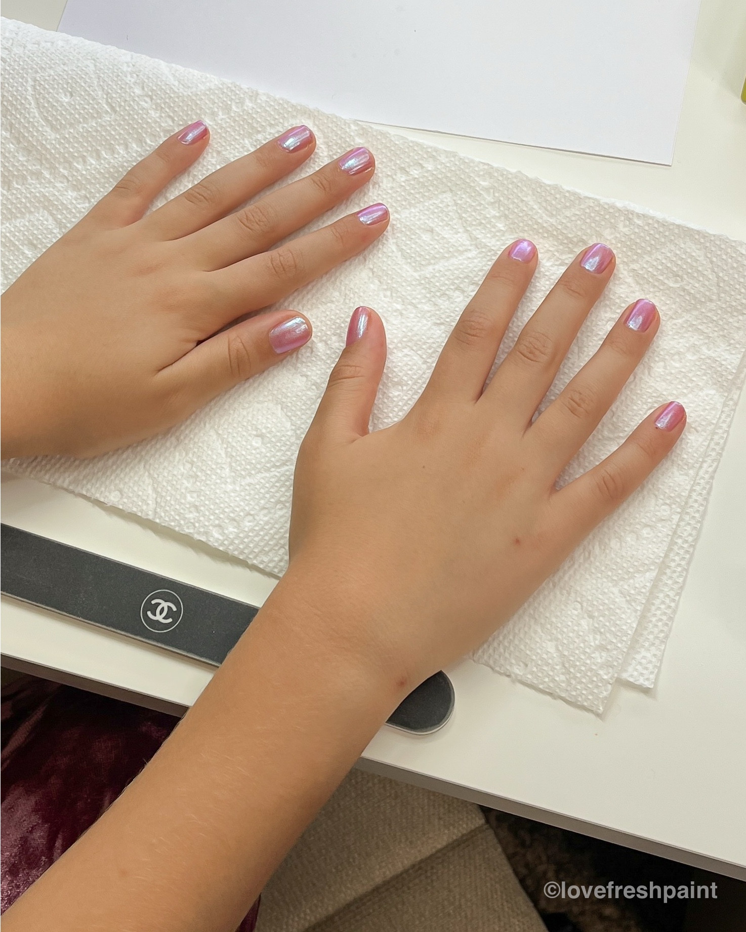 Cute pink chrome for my kiddo using regular nail polish 🙂 #nails #nailinspo #nailpolish 

#LTKBeauty