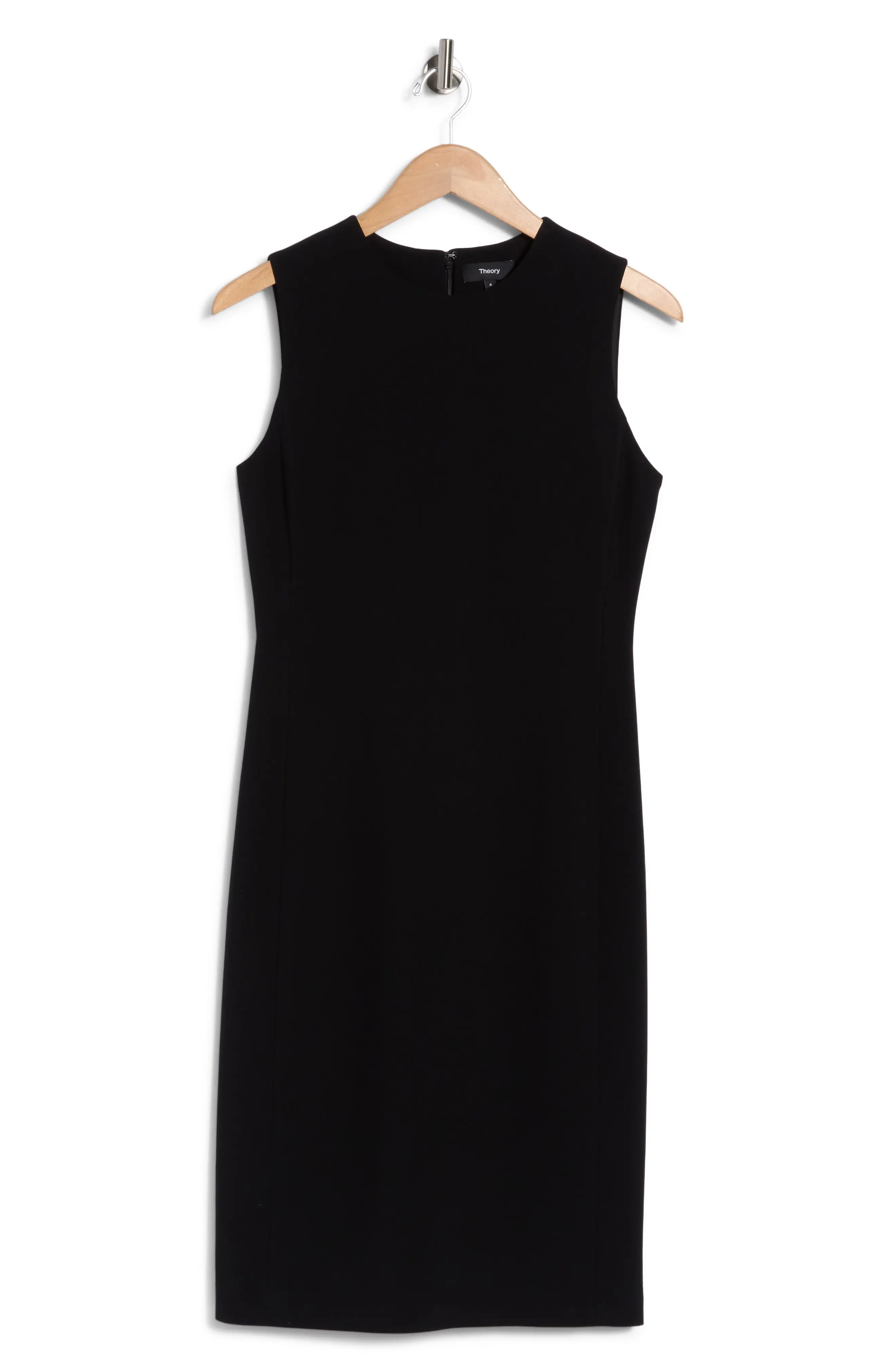 Theory Eano Sleeveless Crepe Shift Dress in Black at Nordstrom Rack, Size 4 | Nordstrom Rack