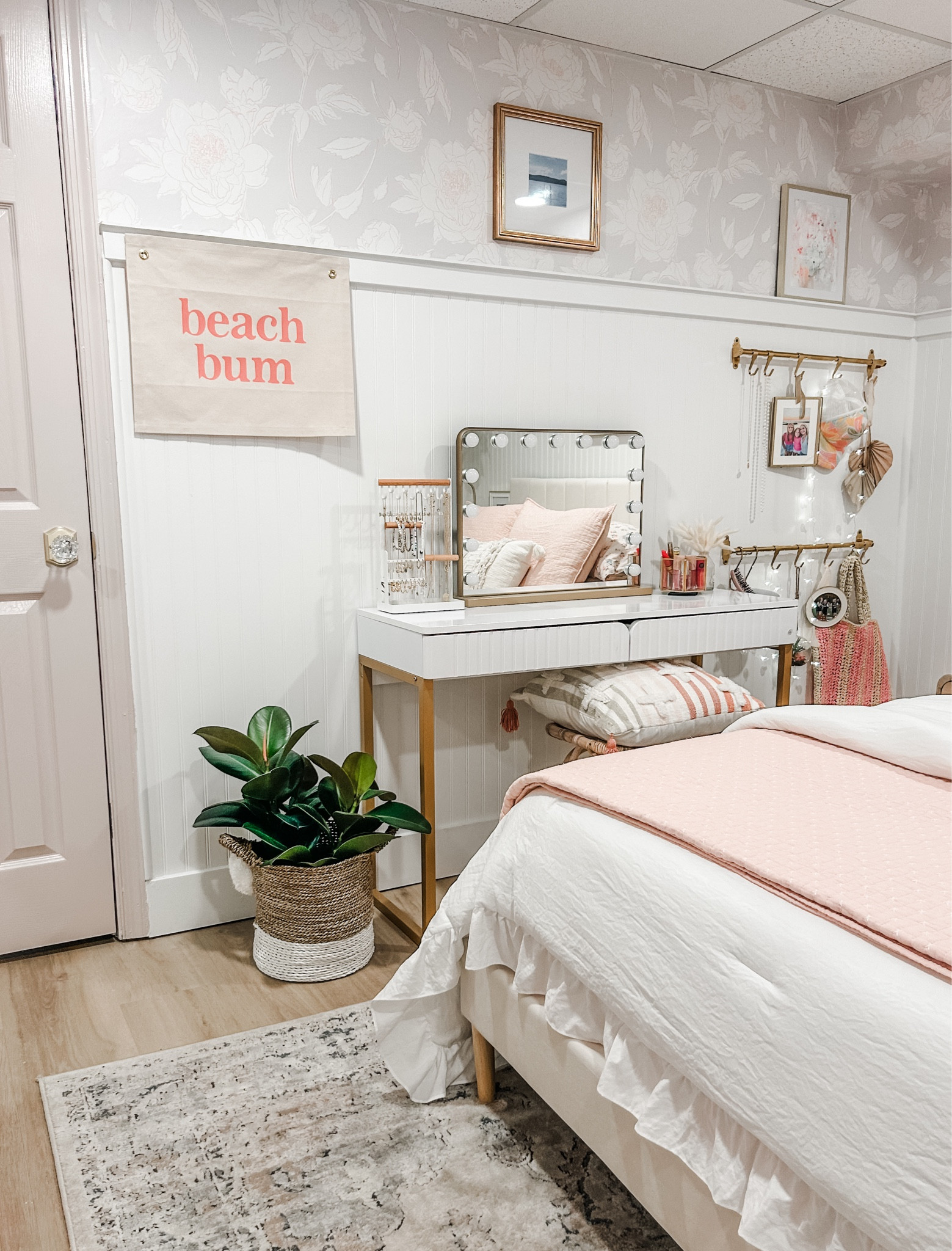 Teen girl bedroom decor!
Jewelry organizer
Makeup organizer
Wall hook
Lindsay letters art print 
Glass door knob
Beach bum canvas flag
Wall art
Wall decor
Beach bedroom
White vanity desk
Vanity mirror
Bedding
White comforter
Blush quilt
Picture frame

Amazon 
Target


#LTKFamily #LTKStyleTip #LTKHome