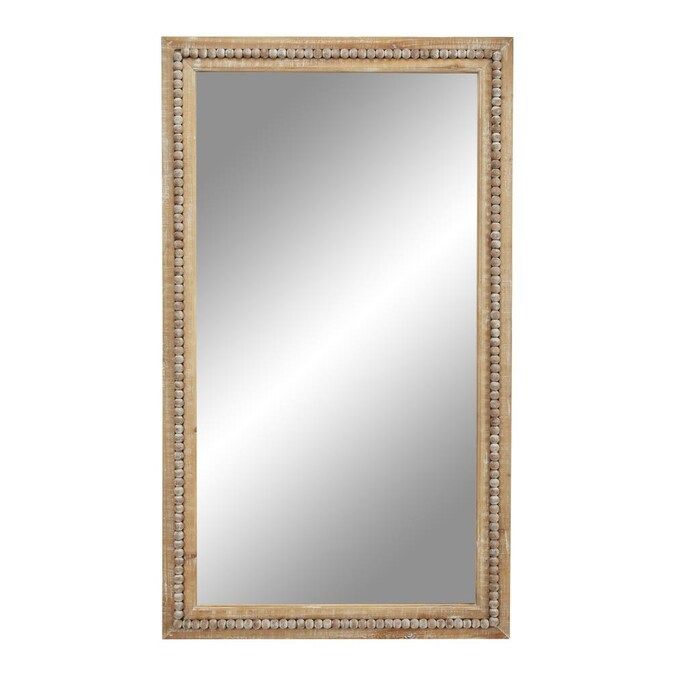 Grayson Lane 2-in W x 28-in H Light Brown Framed Wall Mirror Lowes.com | Lowe's