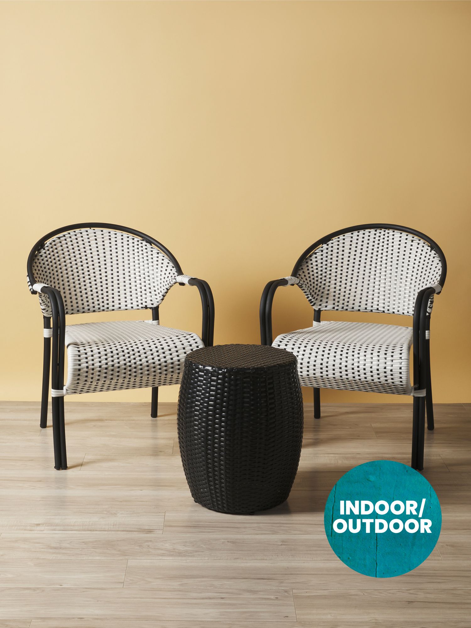 3pc Multi Weave Resin Wicker Chair And Table Set | Outdoor | HomeGoods | HomeGoods