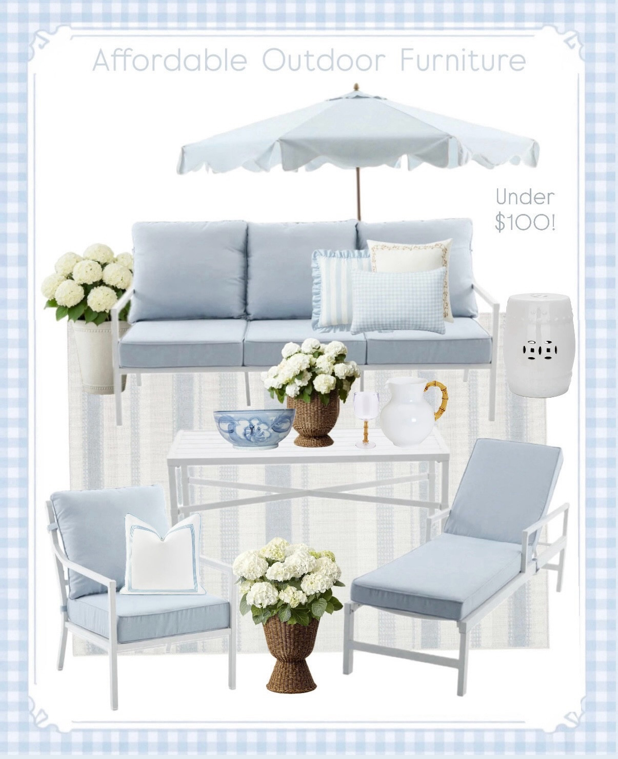 This gorgeous outdoor collection just launched and suddenly I’m ready for spring - it also doesn’t help that it’s 75 degrees and sunny in January!☀️🌸 I’m loving this look for less patio set - so affordable and even comes in a dining set! The chaise loungers are such a steal at under $200 and the outdoor umbrella is under $100! This collection is also available in black and white - such a classic look! 🤍 Comment SHOP for links! ✨

#patiofurniture #outdoorfurniture #walmarthome #walmartfinds #ltkhome blue and white decor coastal furniture white patio furniture coastal patio set outdoor entertaining outdoor set Walmart