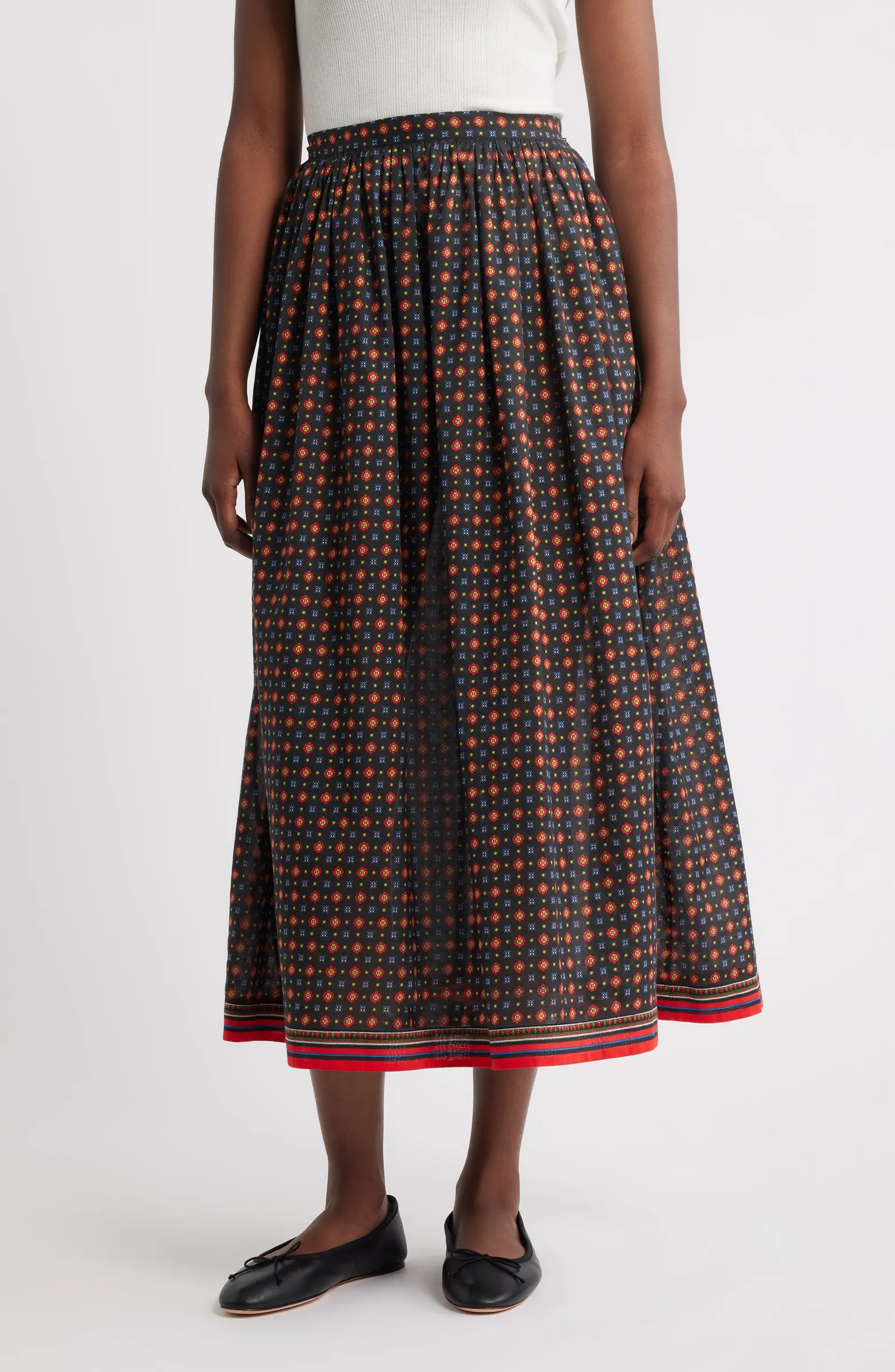 Marciette Foulard Print Organic Cotton Maxi Skirt | Nordstrom