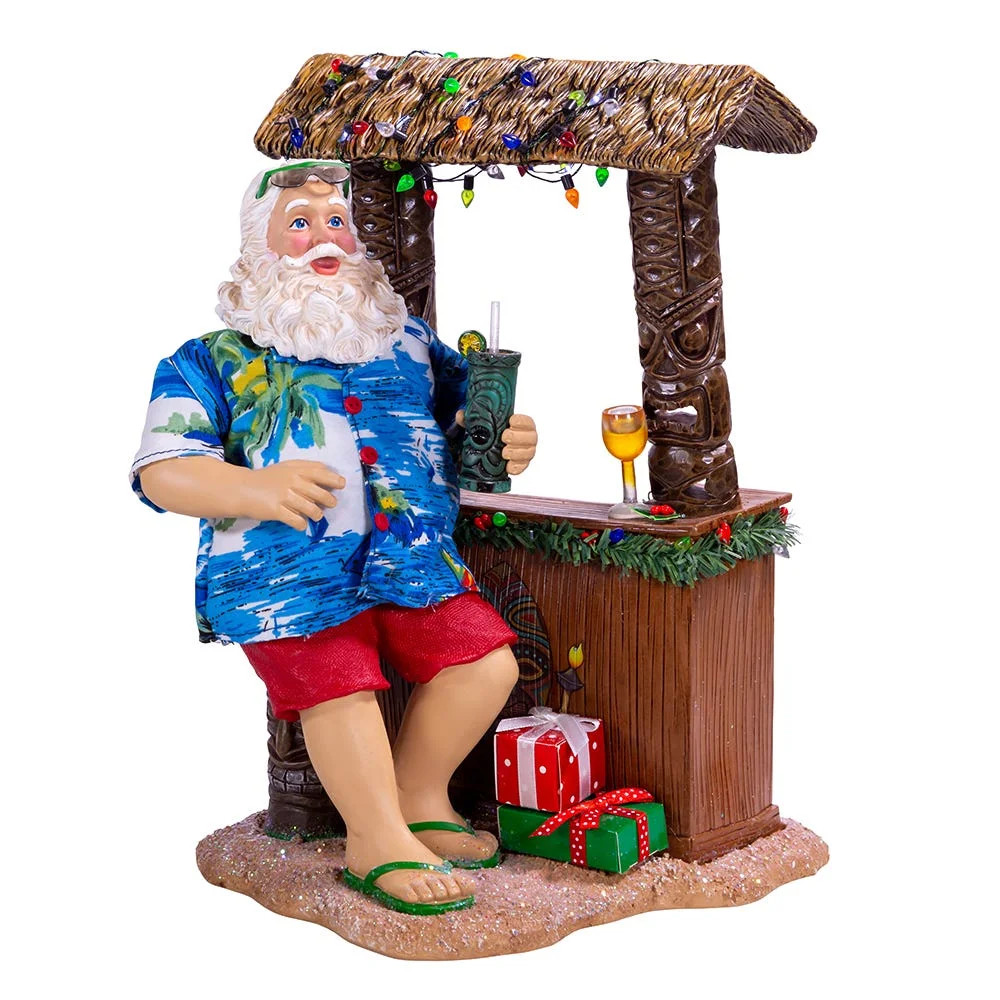 Kurt S. Adler 11" Beach Santa At Tiki Bar Figure | Walmart (US)