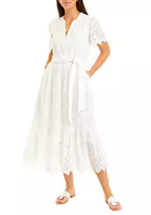 Women's Short Sleeve Eyelet Maxi Dress | Belk