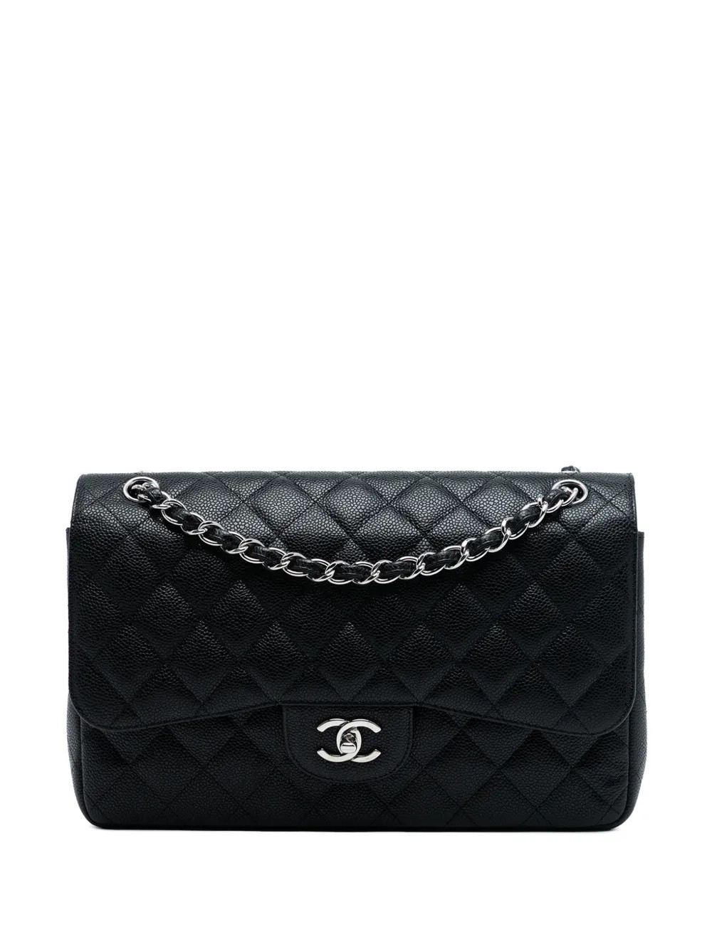 CHANEL Pre-Owned 2011 Jumbo Classic Caviar Double Flap shoulder bag - Black | Farfetch Global