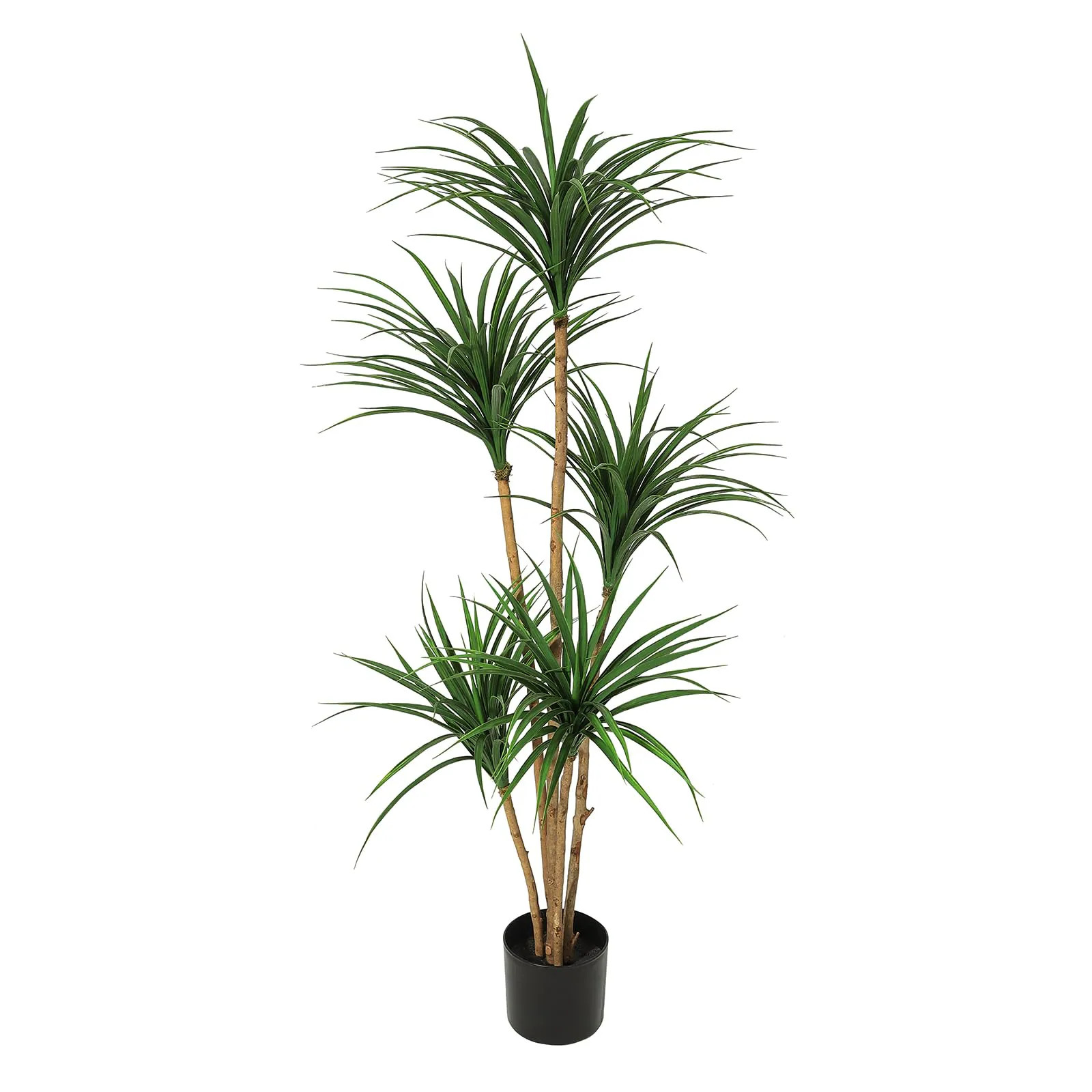 IdealHouse Artificial Dracaena Tree Lifelike Faux Exotic Plant with Real Touch Silk Leaves Natural Wood Trunk and Moss Pre potted Houseplant for | Lowe's
