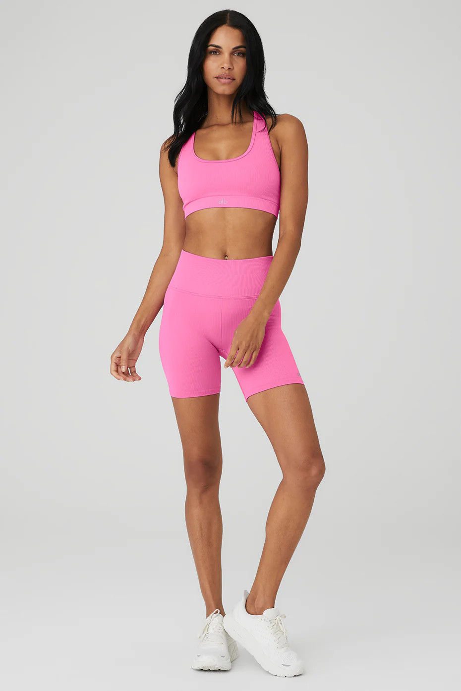 Seamless Ribbed Bra & 5" Seamless Ribbed Favorite Short Set | Alo Yoga (US)