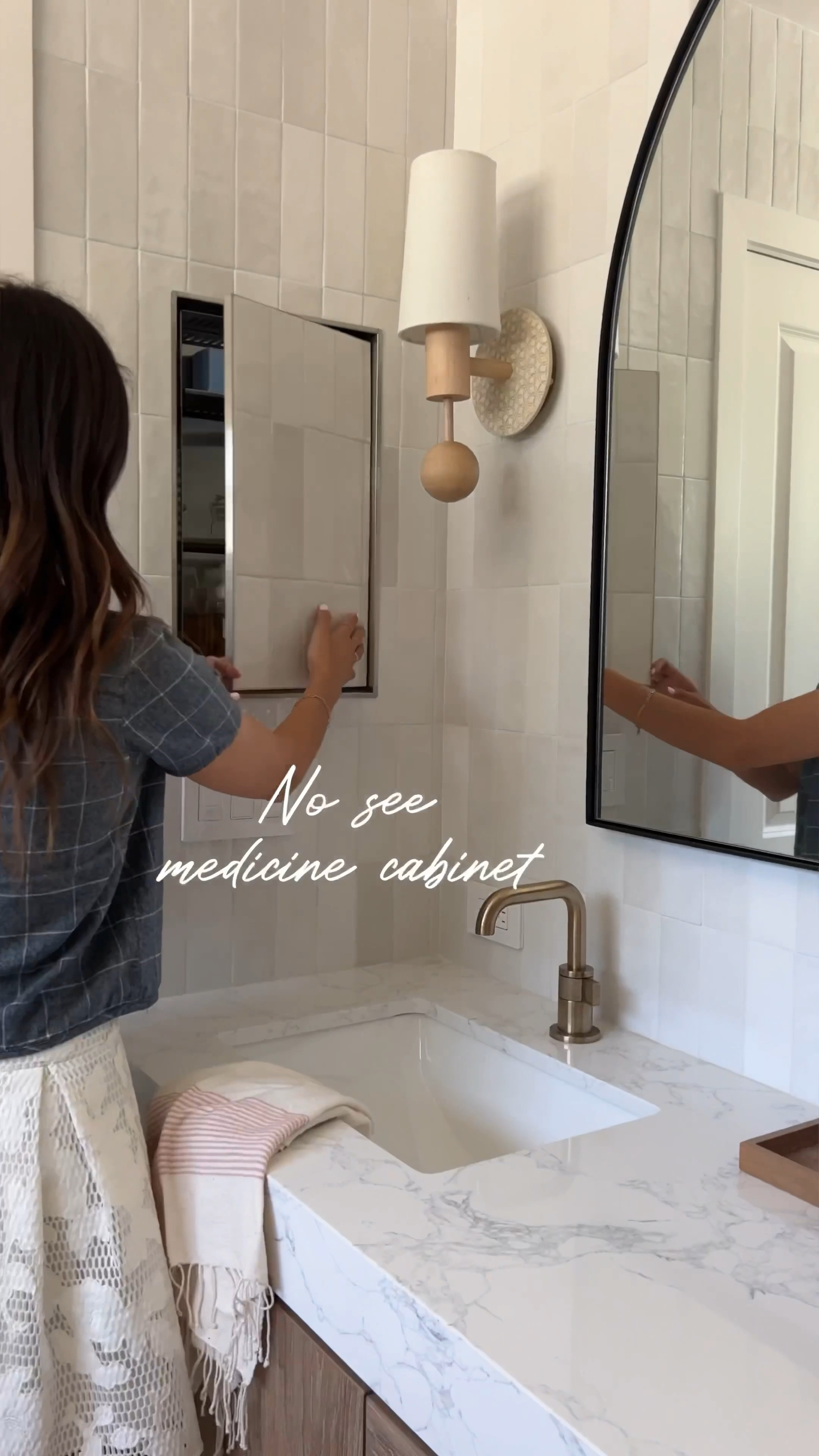 Bathroom inspo. Medicine cabinet, brass hook, robe hook, laundry bin, built in laundry bin, brass hardware, brass and black hardware, laundry rackk

#LTKfindsunder50 #LTKhome #LTKsalealert